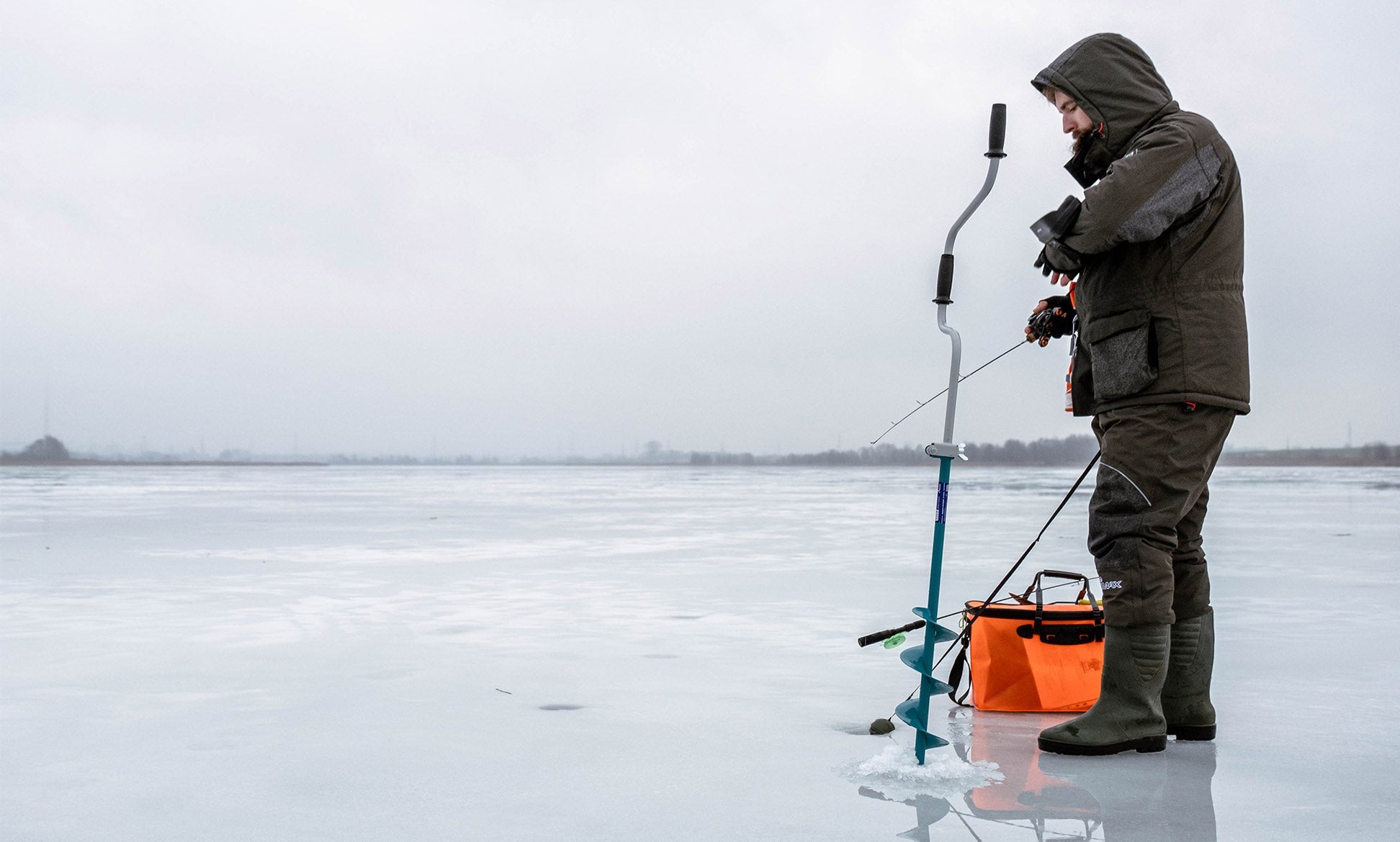 Deeper MAX ice fishing scene